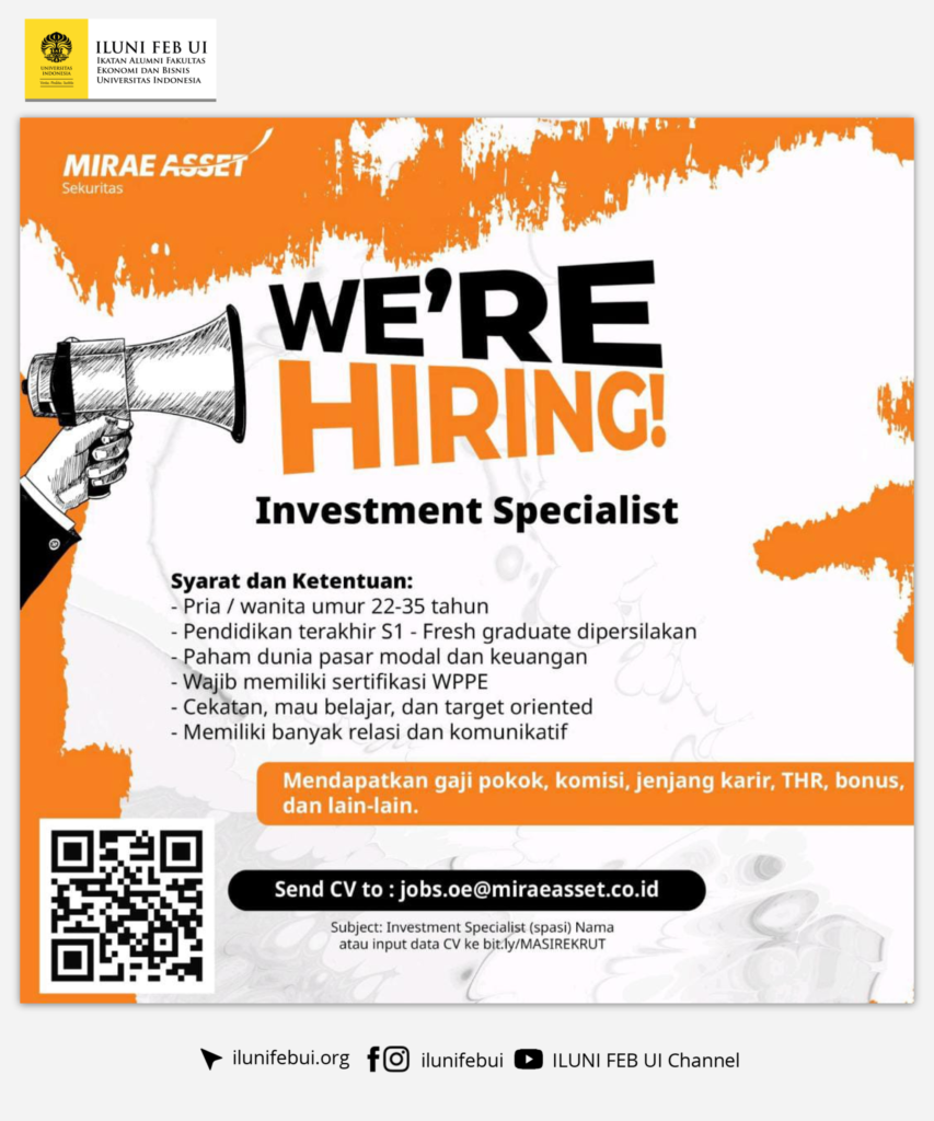 Job Vacancy: Investment Specialist at Mirae Asset Sekuritas